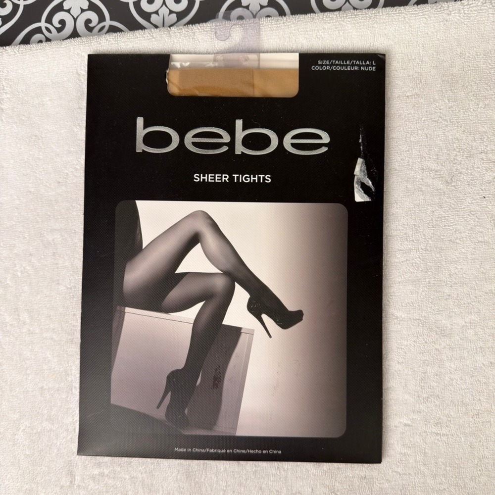 Bebe Sheer Tights Nude Size Large Hosiery Stockings PSBB-2453 NWT
